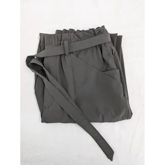 Modern Ambition Women's Delightfully Technical Paperbag Pants Gray Size M B18 - Picture 3 of 10